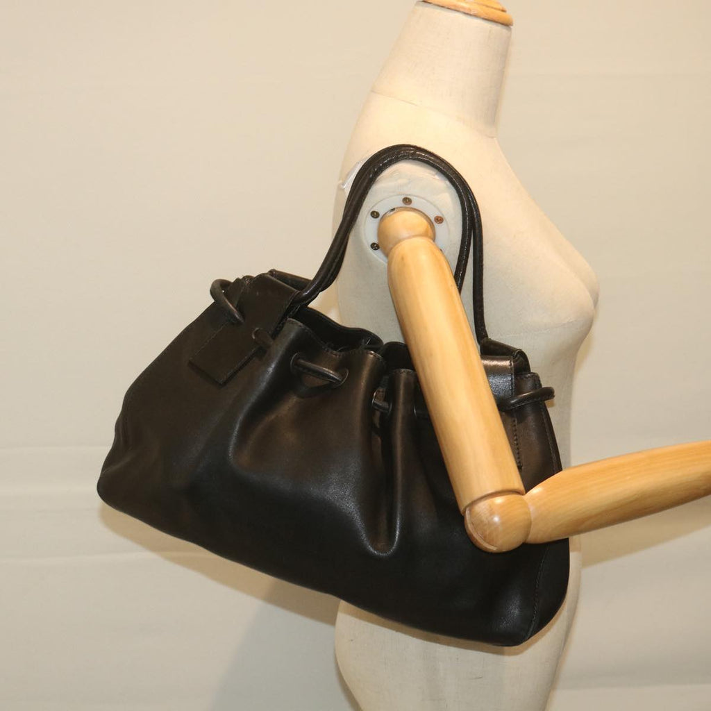GUCCI Hand Bag Leather Black 101290 bs9831