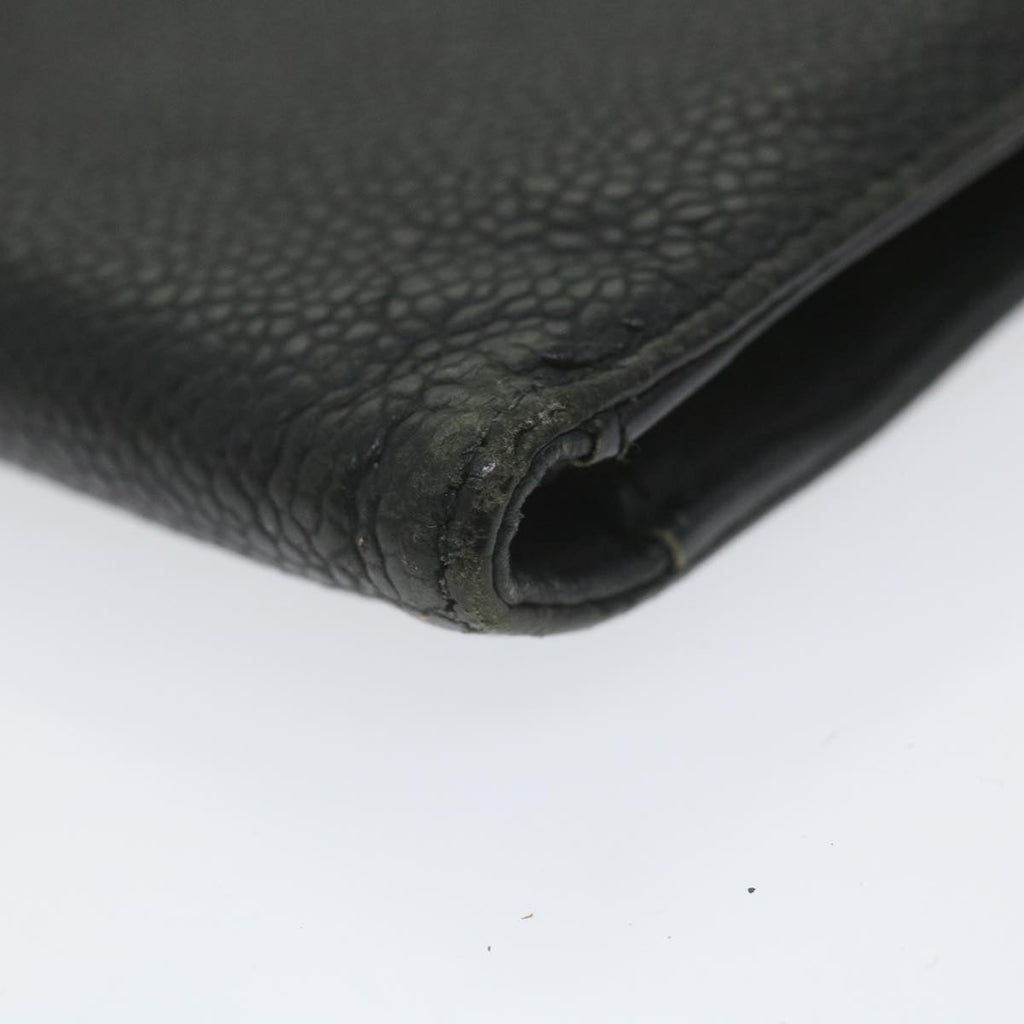 CHANEL Wallet Caviar Skin Black CC bs9845