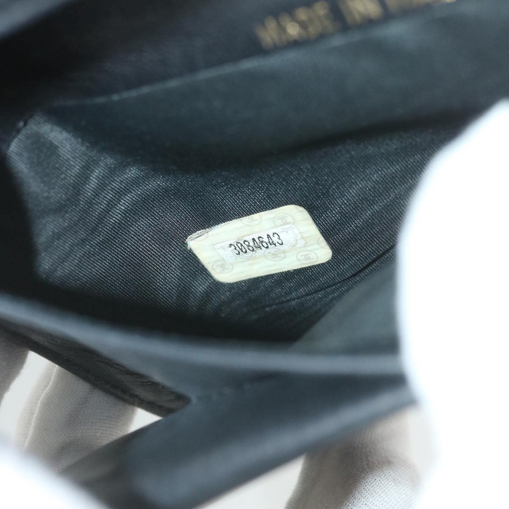 CHANEL Wallet Caviar Skin Black CC bs9845
