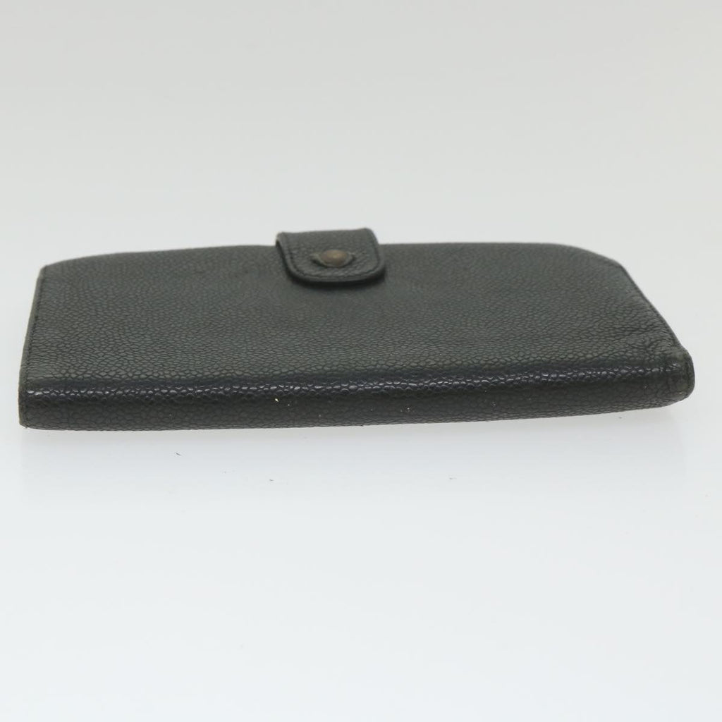 CHANEL Wallet Caviar Skin Black CC bs9845