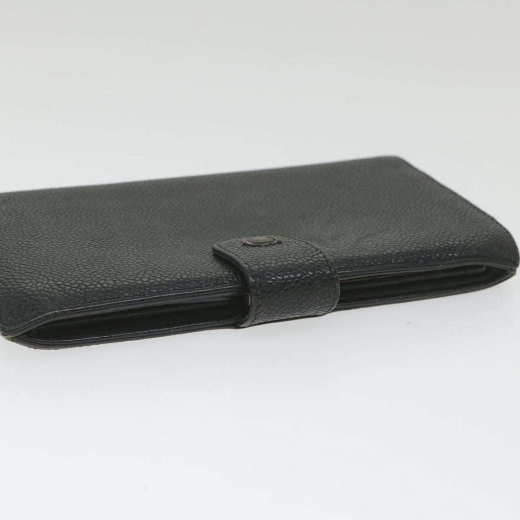 CHANEL Wallet Caviar Skin Black CC bs9845