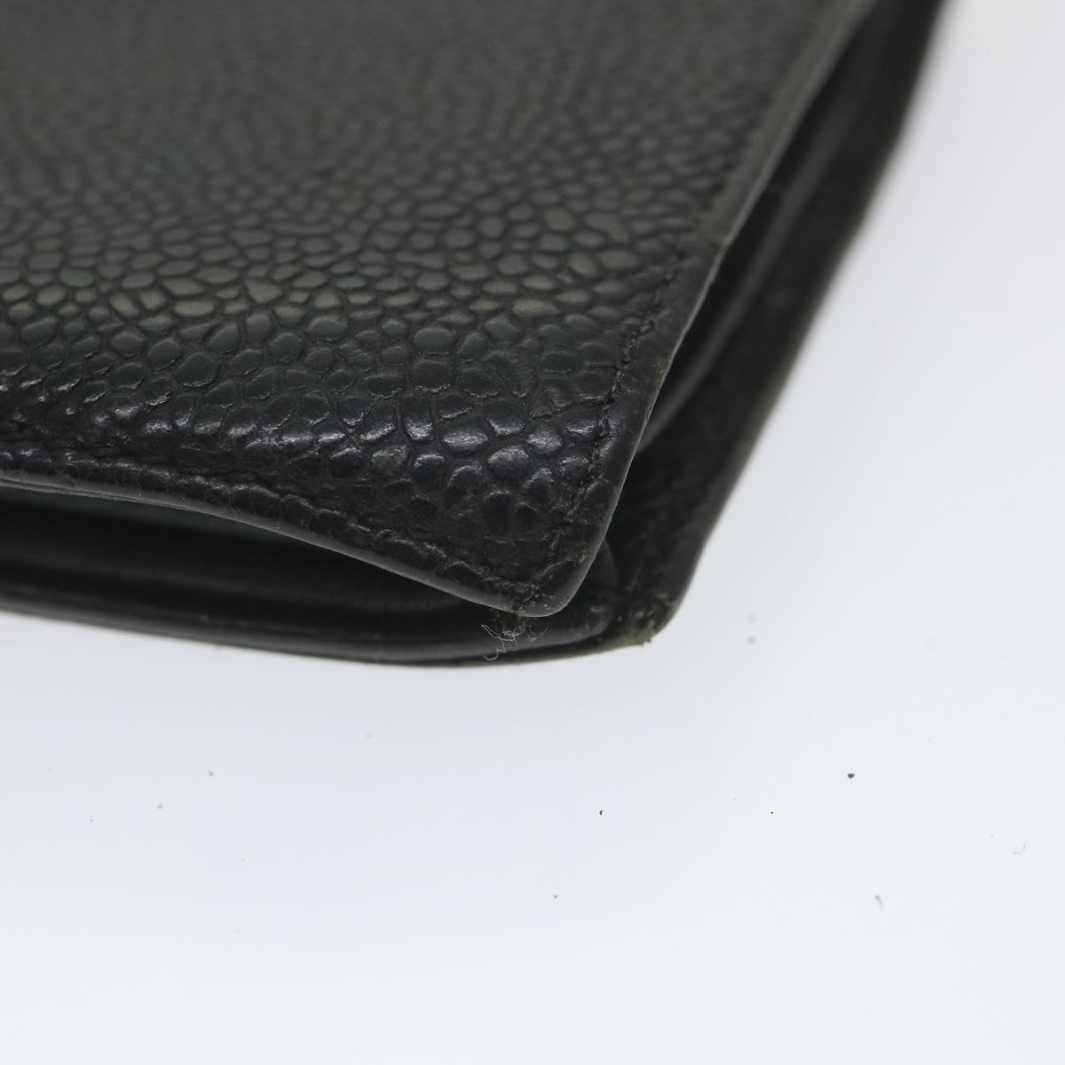 CHANEL Wallet Caviar Skin Black CC bs9845