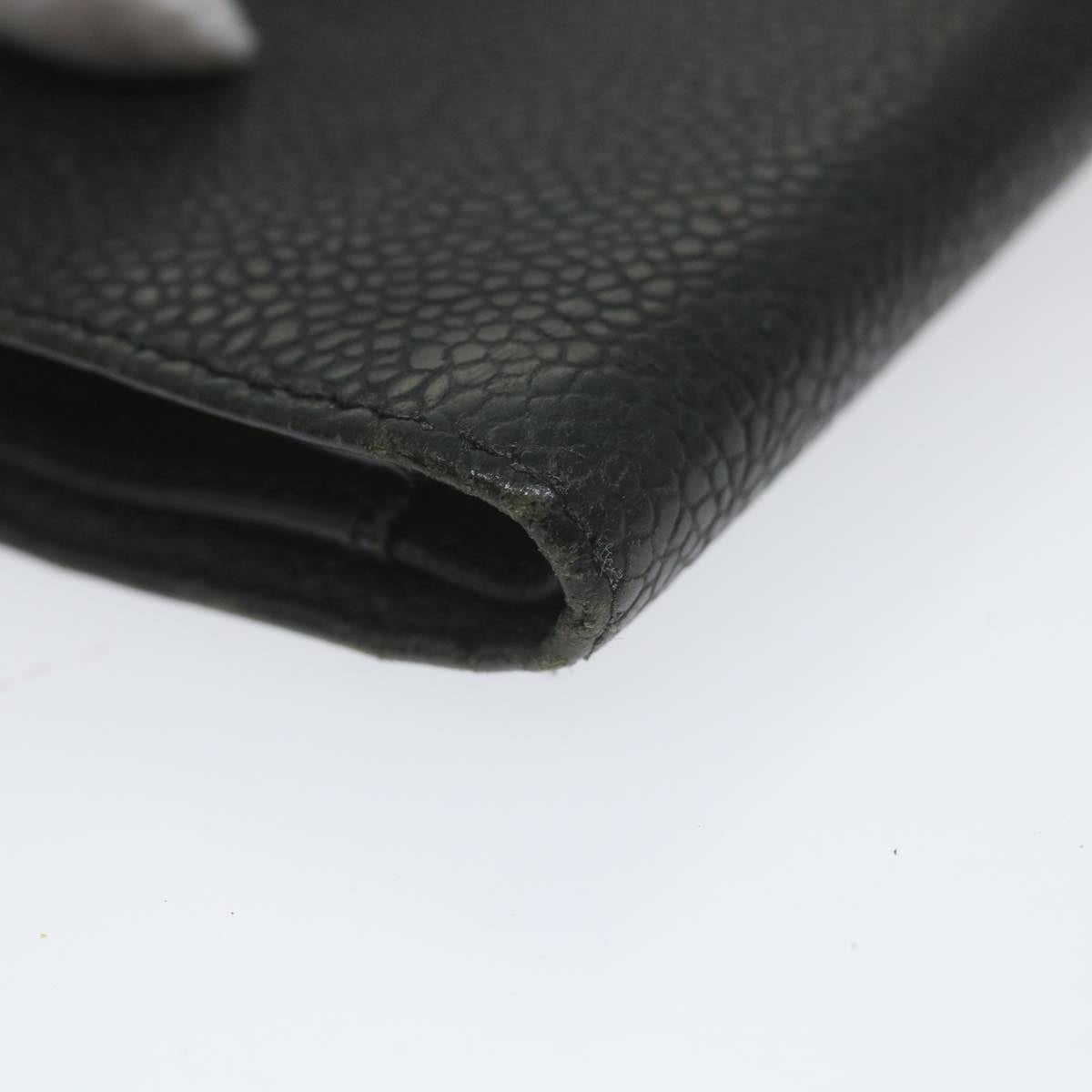 CHANEL Wallet Caviar Skin Black CC bs9845