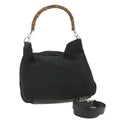 GUCCI Bamboo Shoulder Bag Canvas 2way Black 001 2123 1577 bs9929