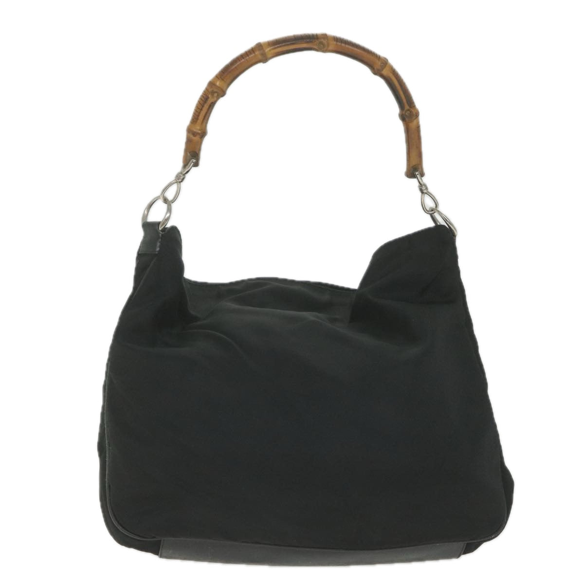 GUCCI Bamboo Shoulder Bag Canvas 2way Black 001 2123 1577 bs9929