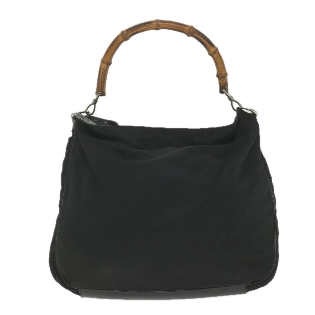 GUCCI Bamboo Shoulder Bag Canvas 2way Black 001 2123 1577 bs9929