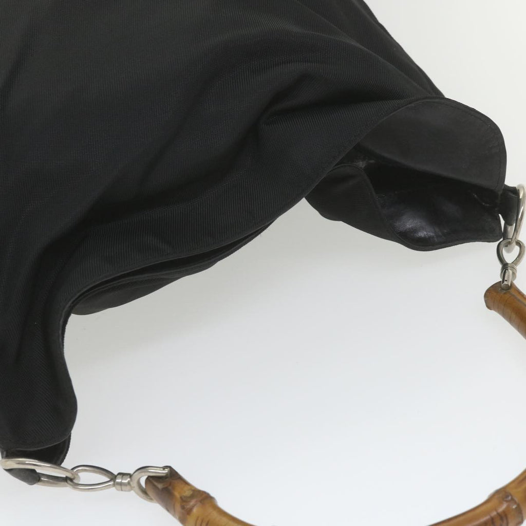 GUCCI Bamboo Shoulder Bag Canvas 2way Black 001 2123 1577 bs9929