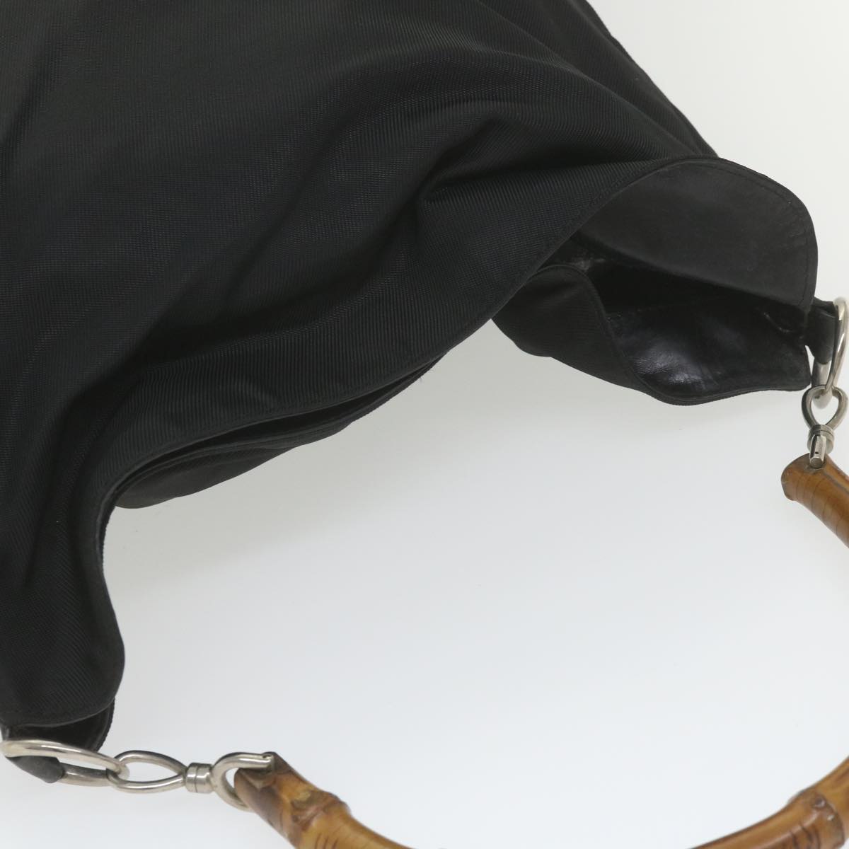 GUCCI Bamboo Shoulder Bag Canvas 2way Black 001 2123 1577 bs9929