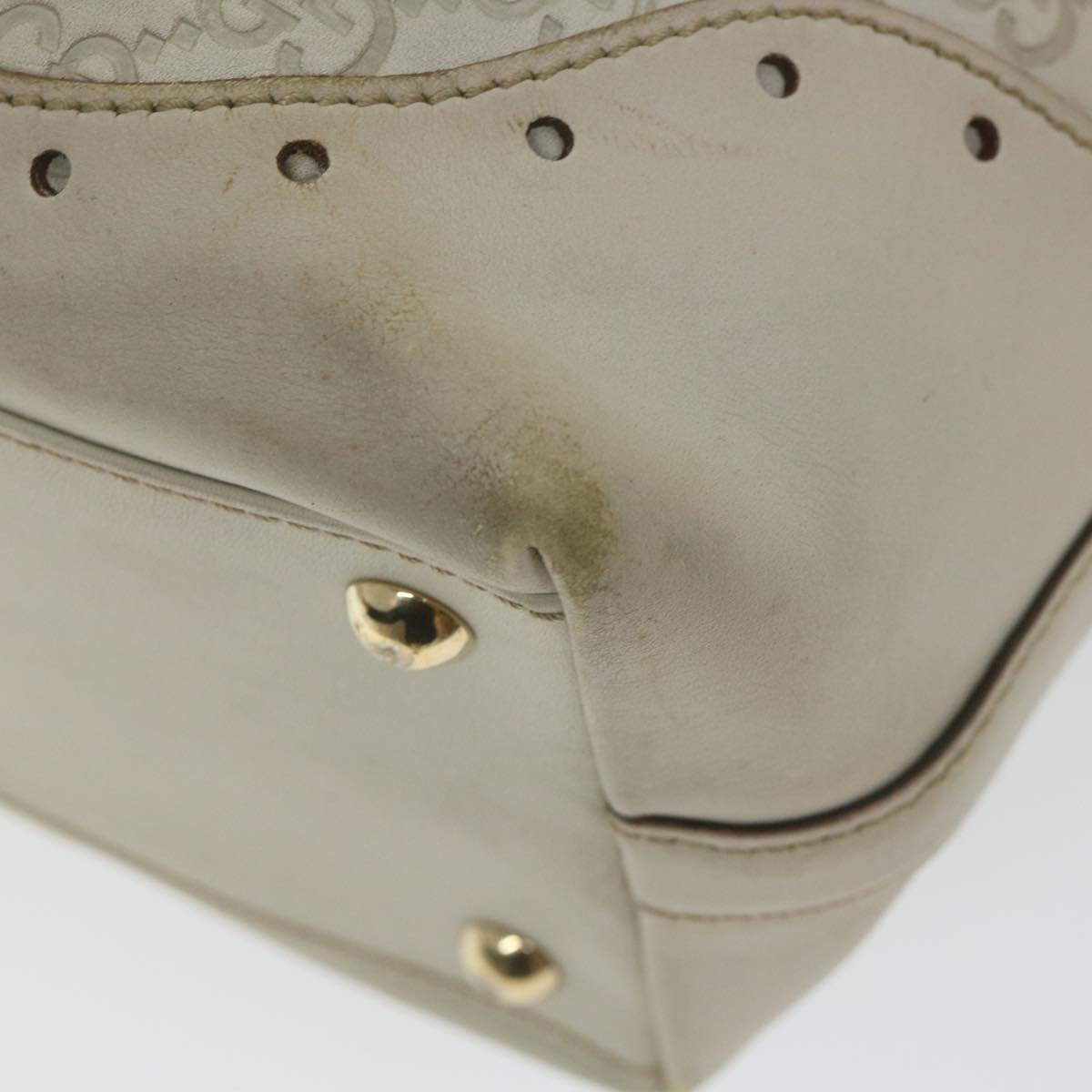 GUCCI GG Canvas Guccissima Shoulder Bag White 145984 bs9931