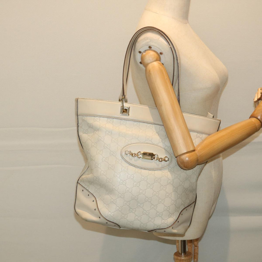 GUCCI GG Canvas Guccissima Shoulder Bag White 145984 bs9931