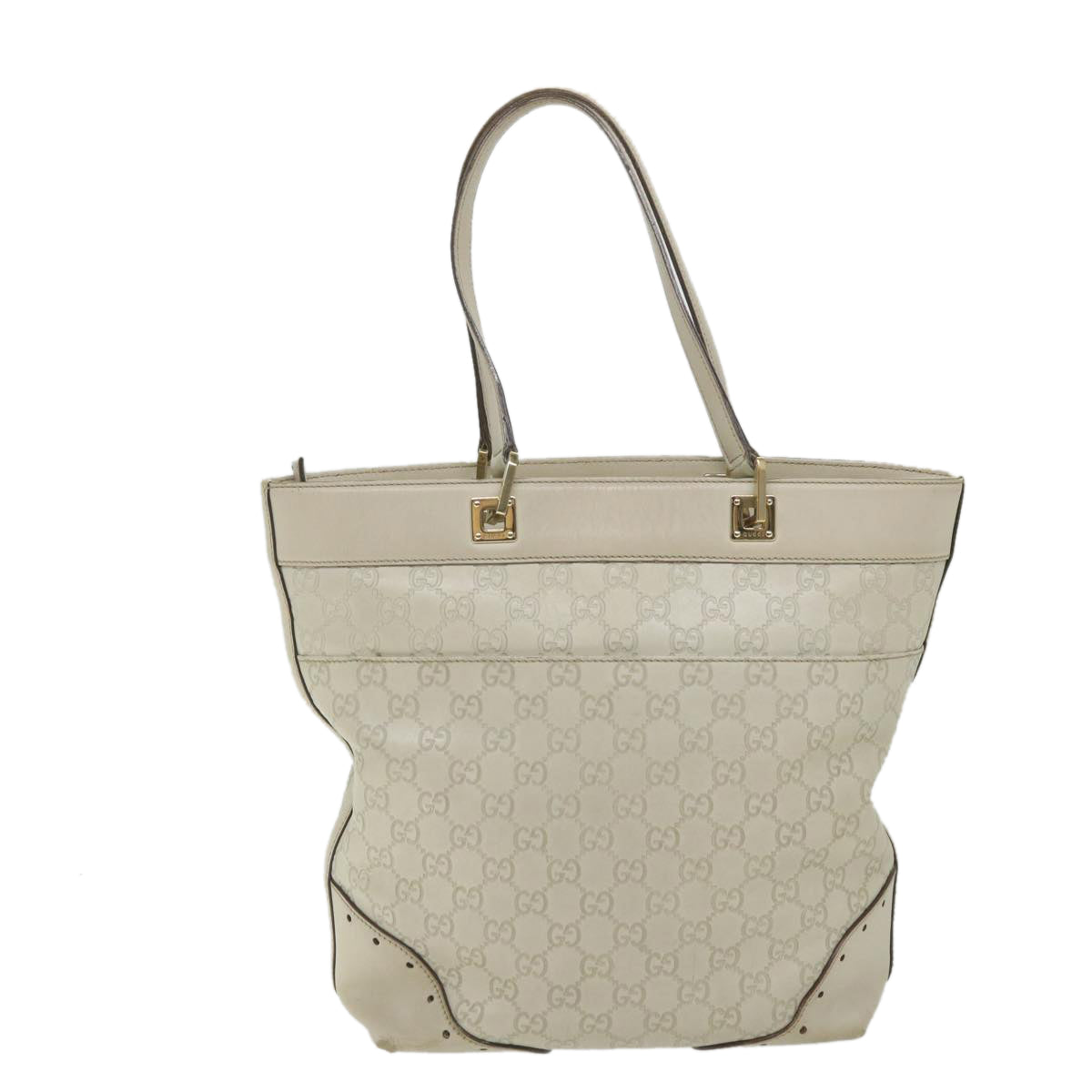 GUCCI GG Canvas Guccissima Shoulder Bag White 145984 bs9931