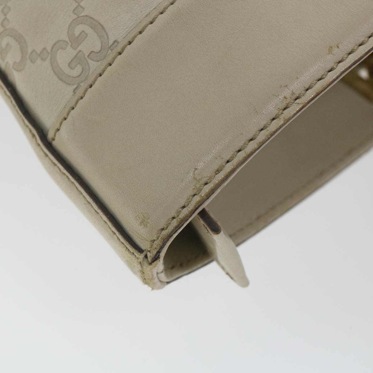 GUCCI GG Canvas Guccissima Shoulder Bag White 145984 bs9931