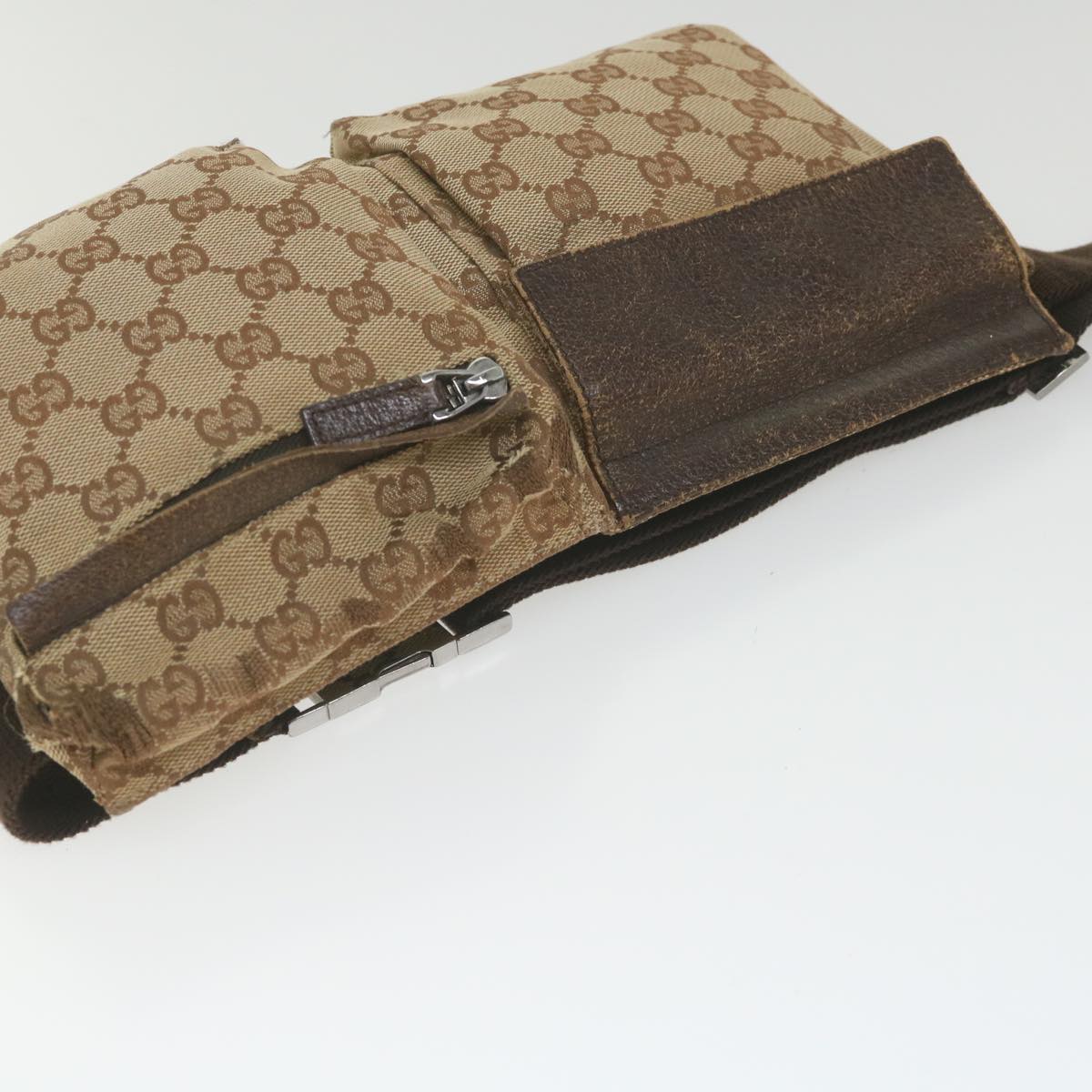 GUCCI GG Canvas Waist bag Beige 28566 bs9936