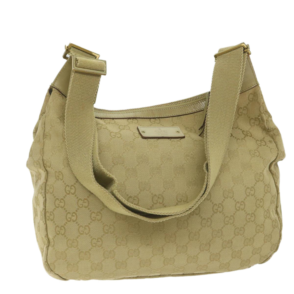 GUCCI GG Canvas Shoulder Bag Khaki 90762 bs9937