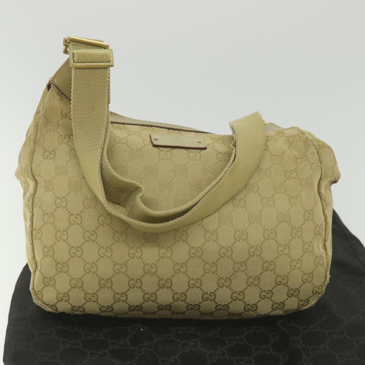 GUCCI GG Canvas Shoulder Bag Khaki 90762 bs9937