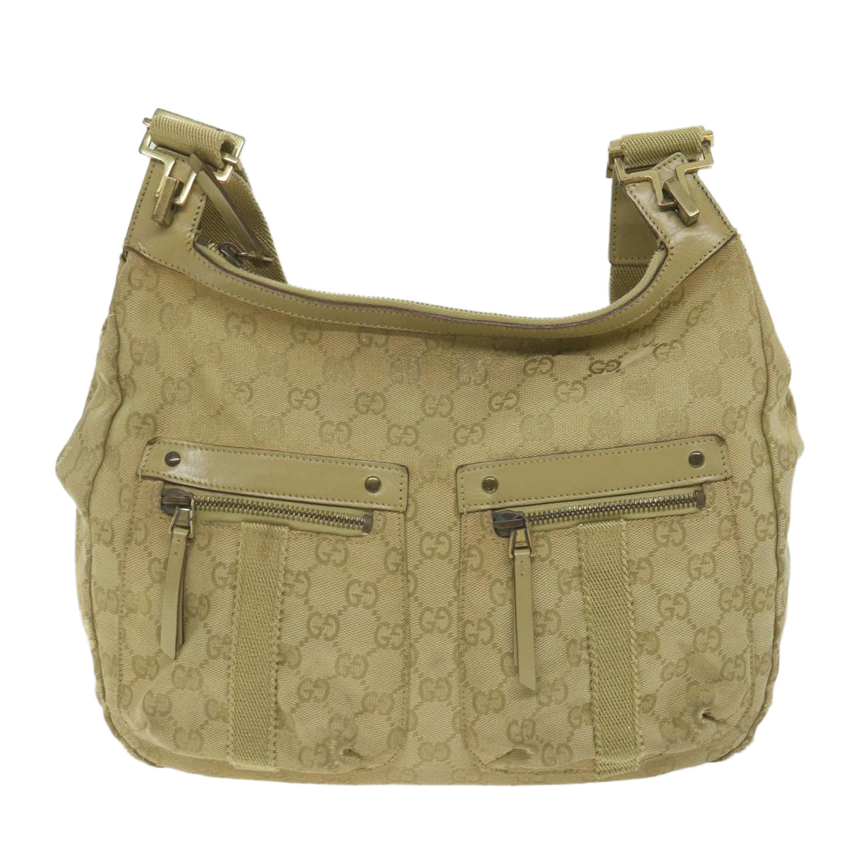GUCCI GG Canvas Shoulder Bag Khaki 90762 bs9937