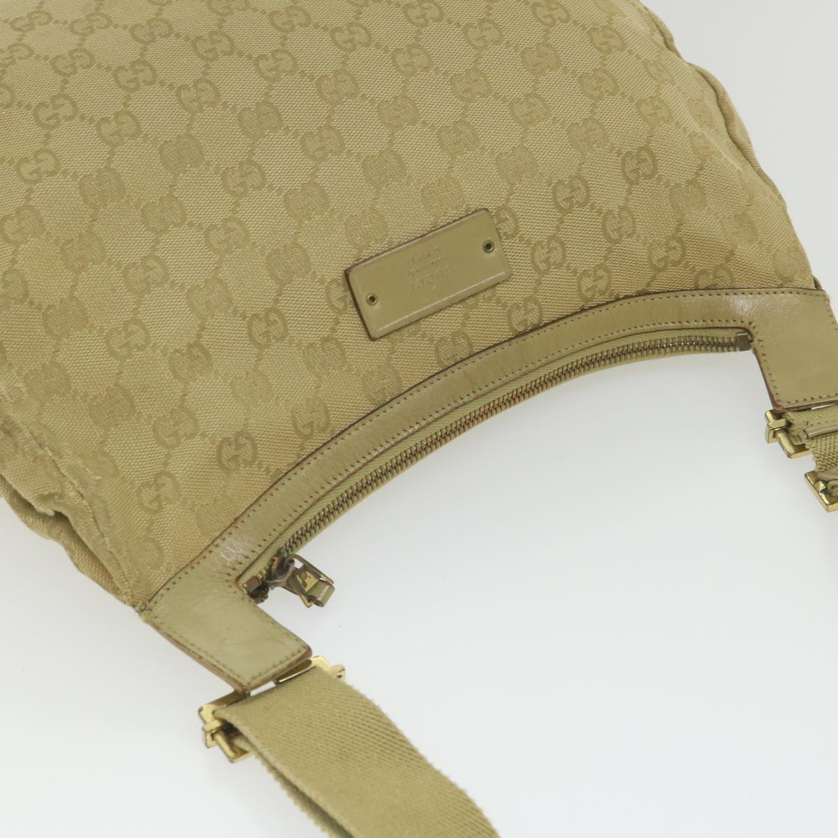 GUCCI GG Canvas Shoulder Bag Khaki 90762 bs9937