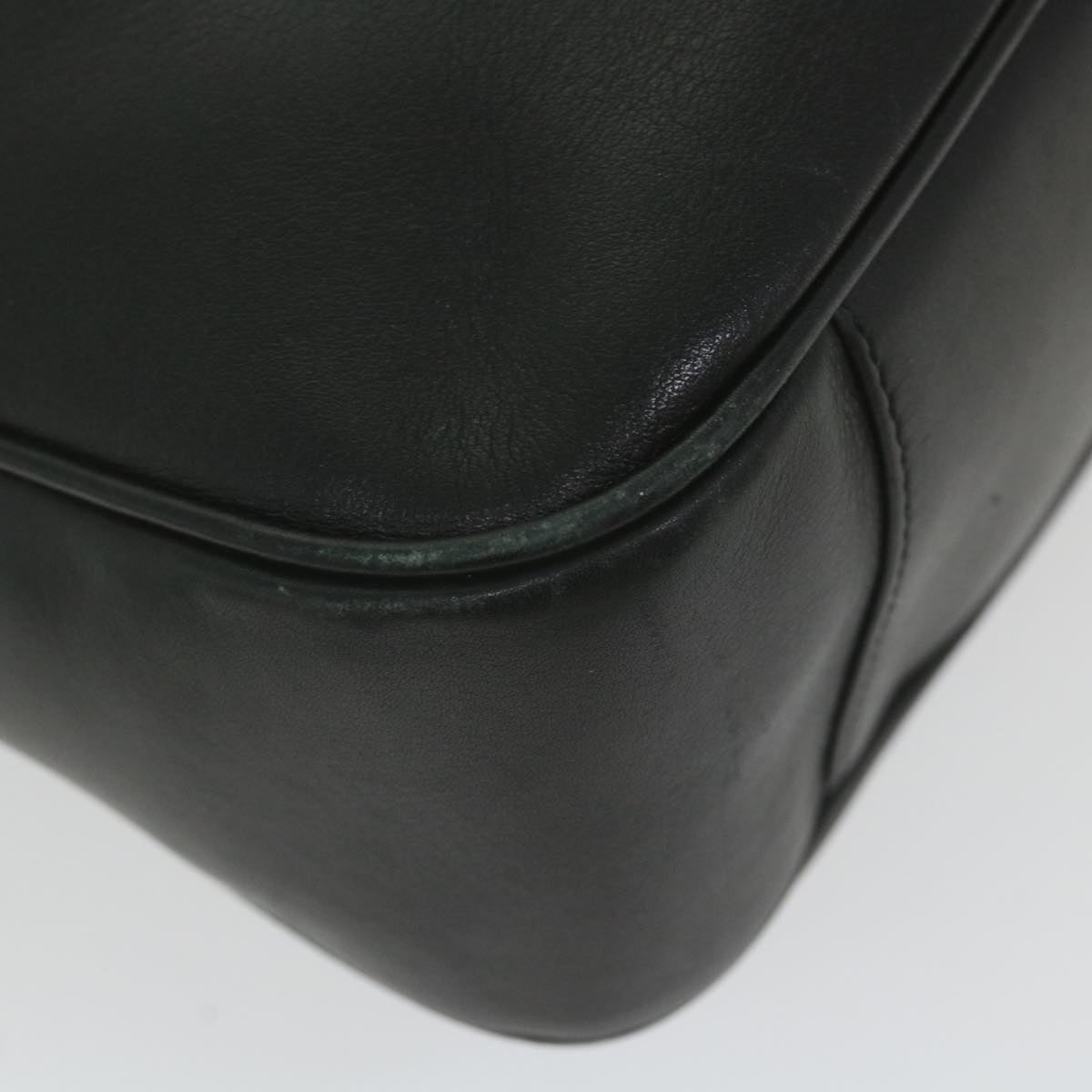 GUCCI Bamboo Shoulder Bag Leather 2way Black 001 1638 bs9938