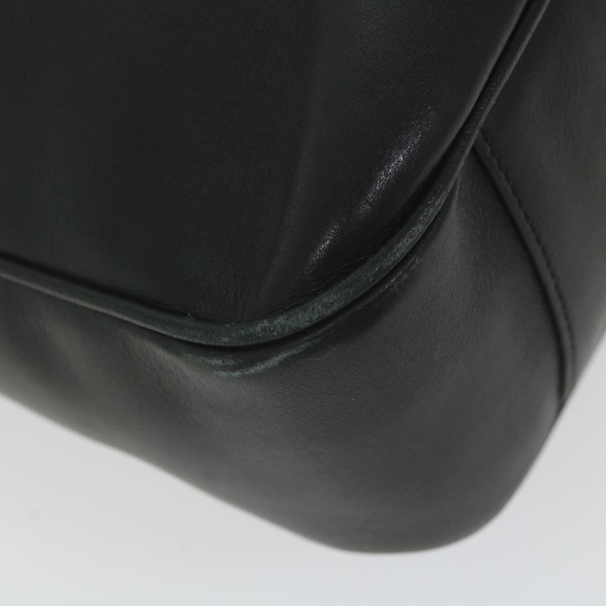GUCCI Bamboo Shoulder Bag Leather 2way Black 001 1638 bs9938