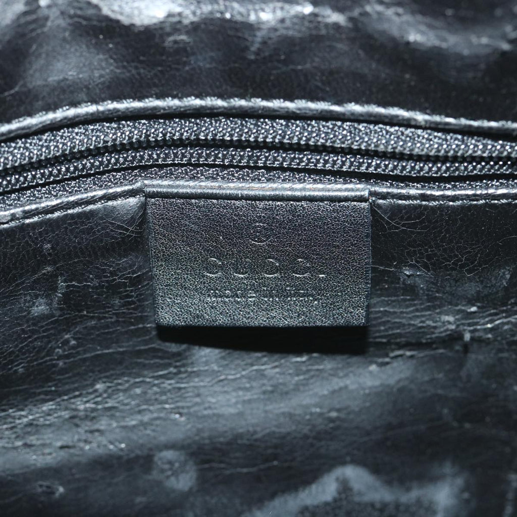 GUCCI Bamboo Shoulder Bag Leather 2way Black 001 1638 bs9938