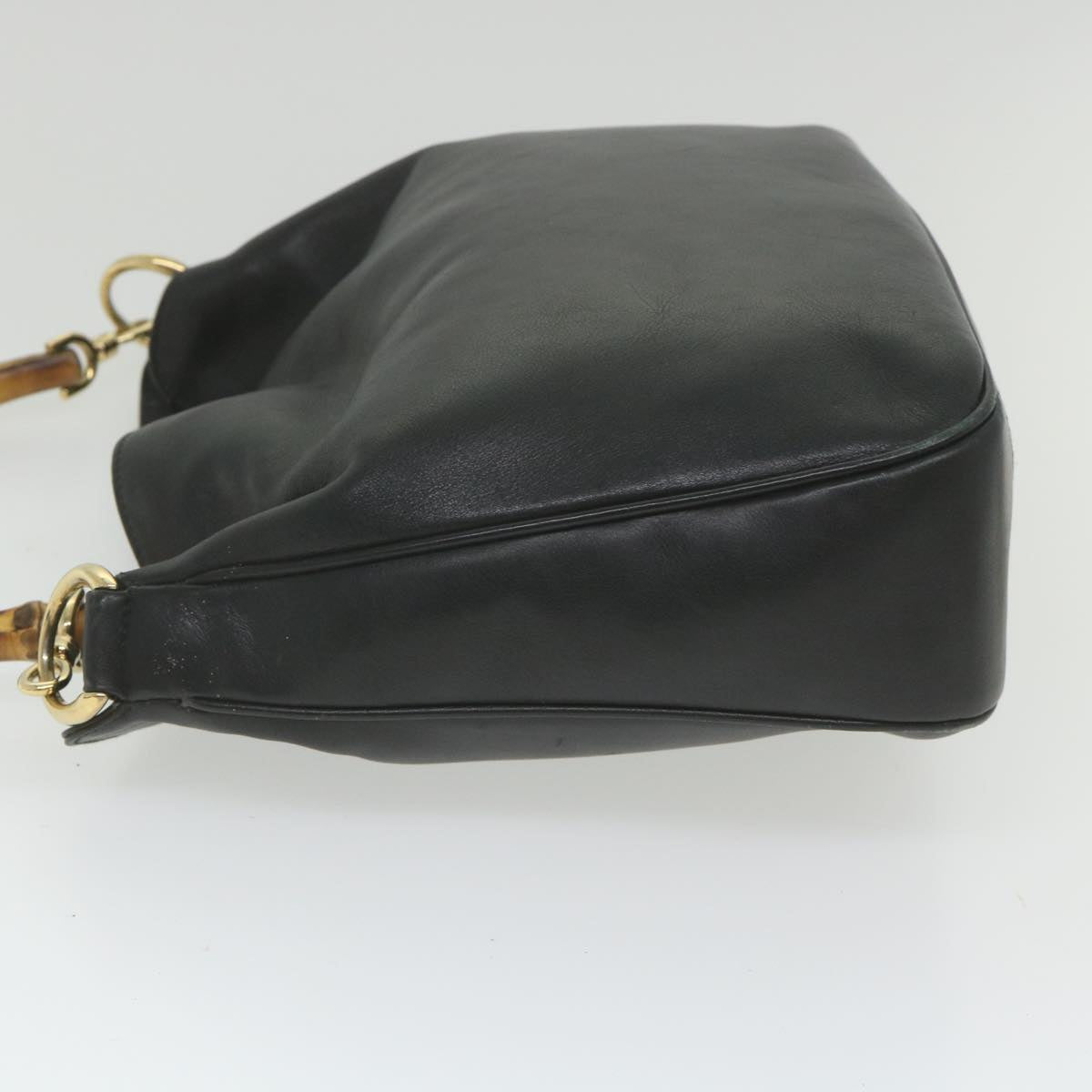 GUCCI Bamboo Shoulder Bag Leather 2way Black 001 1638 bs9938