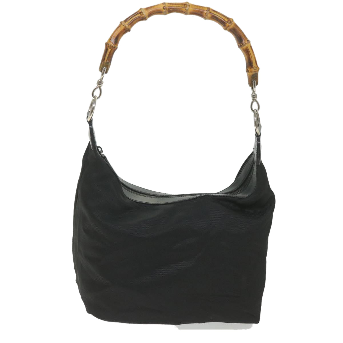 GUCCI Bamboo Shoulder Bag Nylon Black bs9975