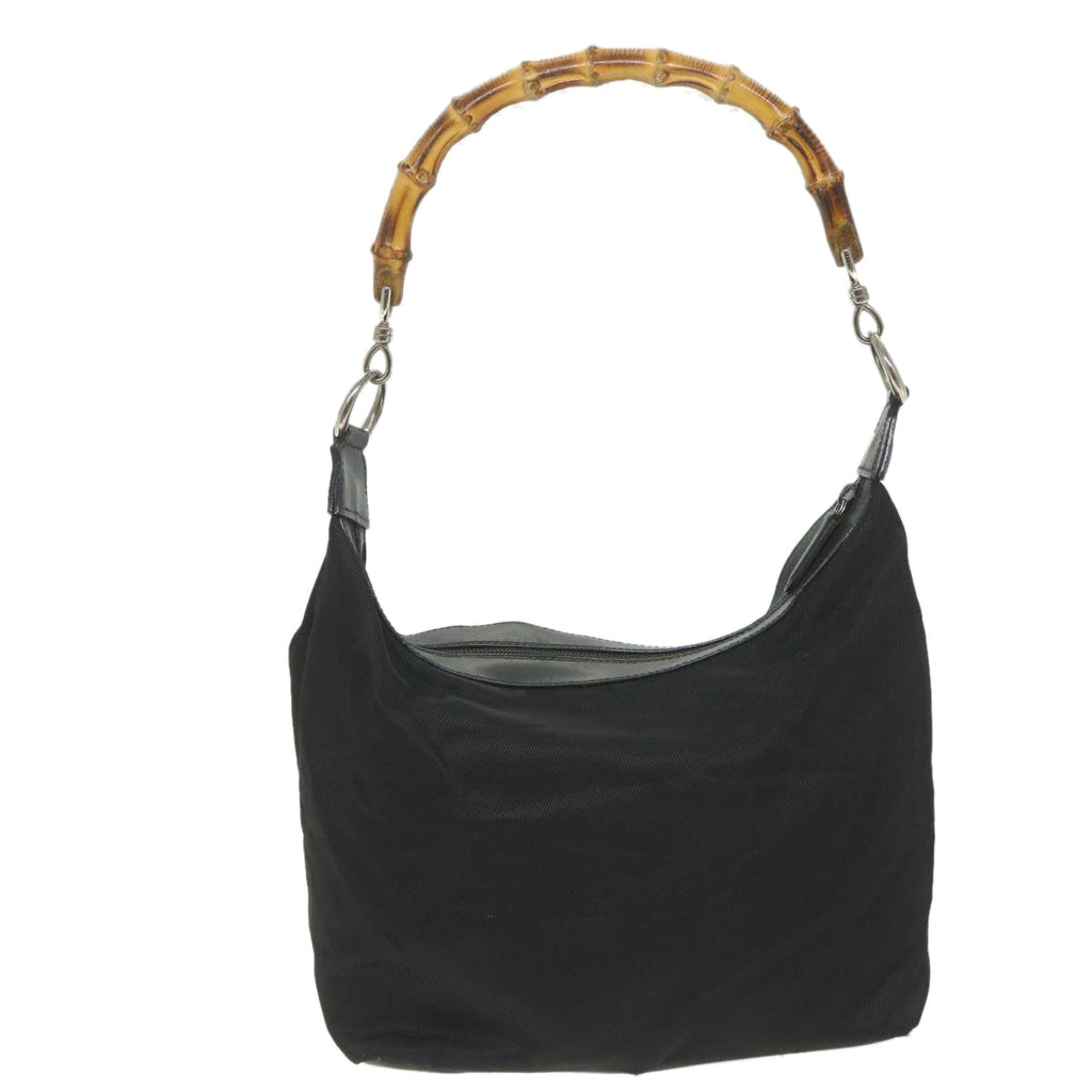 GUCCI Bamboo Shoulder Bag Nylon Black bs9975