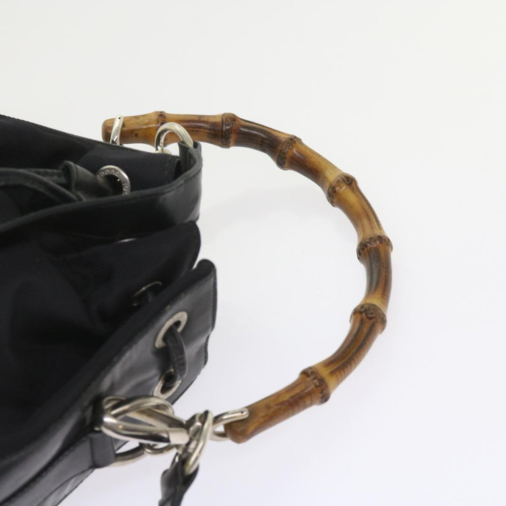 GUCCI Bamboo Shoulder Bag Nylon 2way Black bs9976