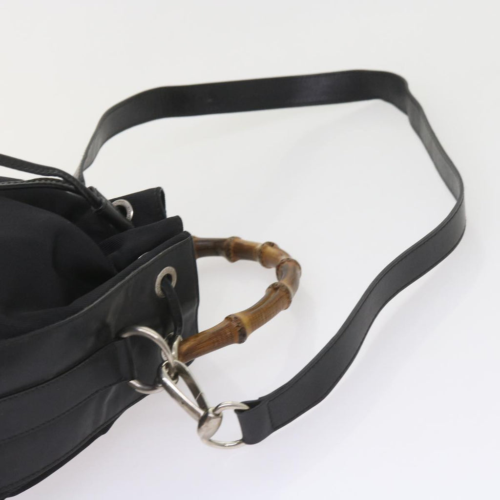 GUCCI Bamboo Shoulder Bag Nylon 2way Black bs9976