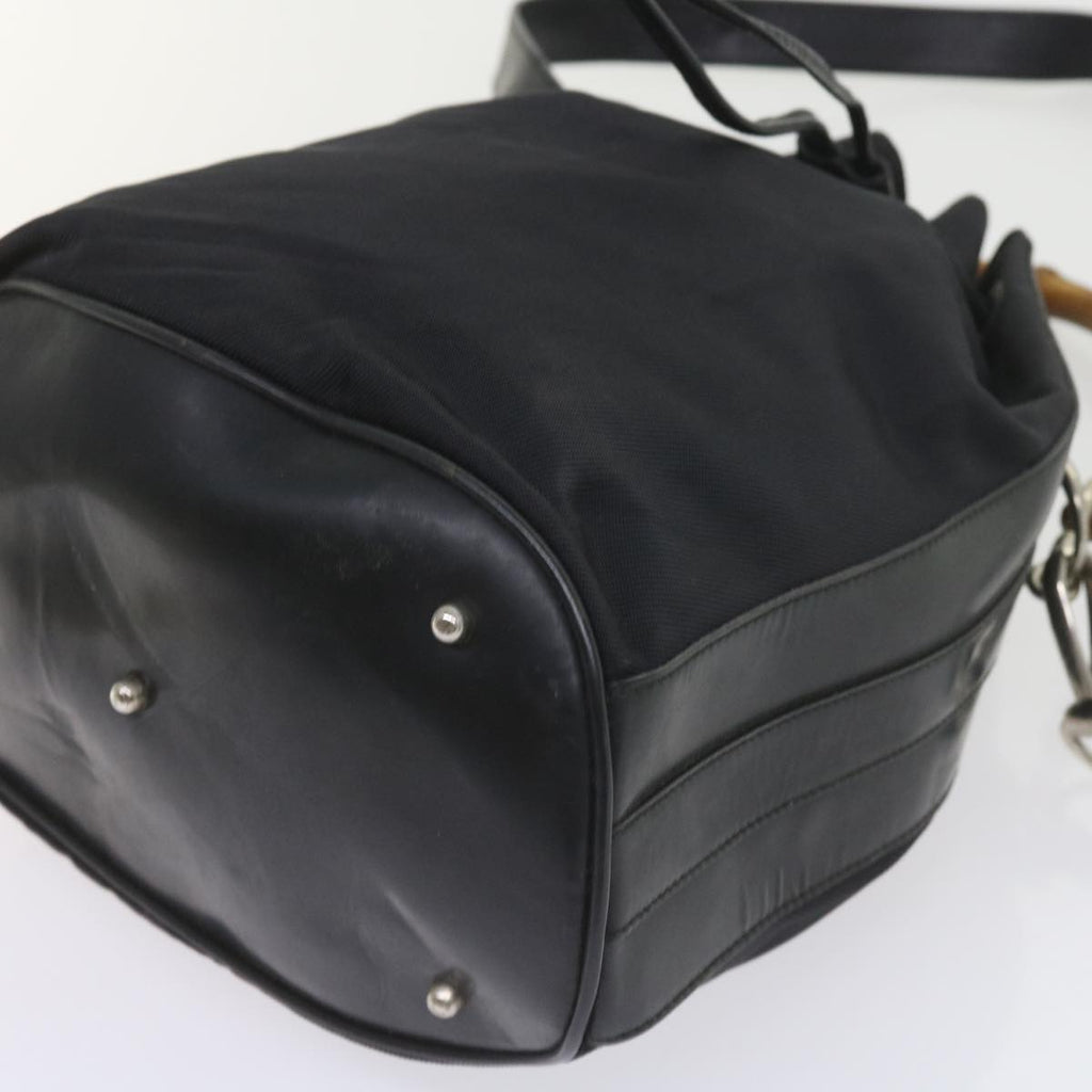 GUCCI Bamboo Shoulder Bag Nylon 2way Black bs9976