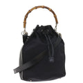 GUCCI Bamboo Shoulder Bag Nylon 2way Black bs9976