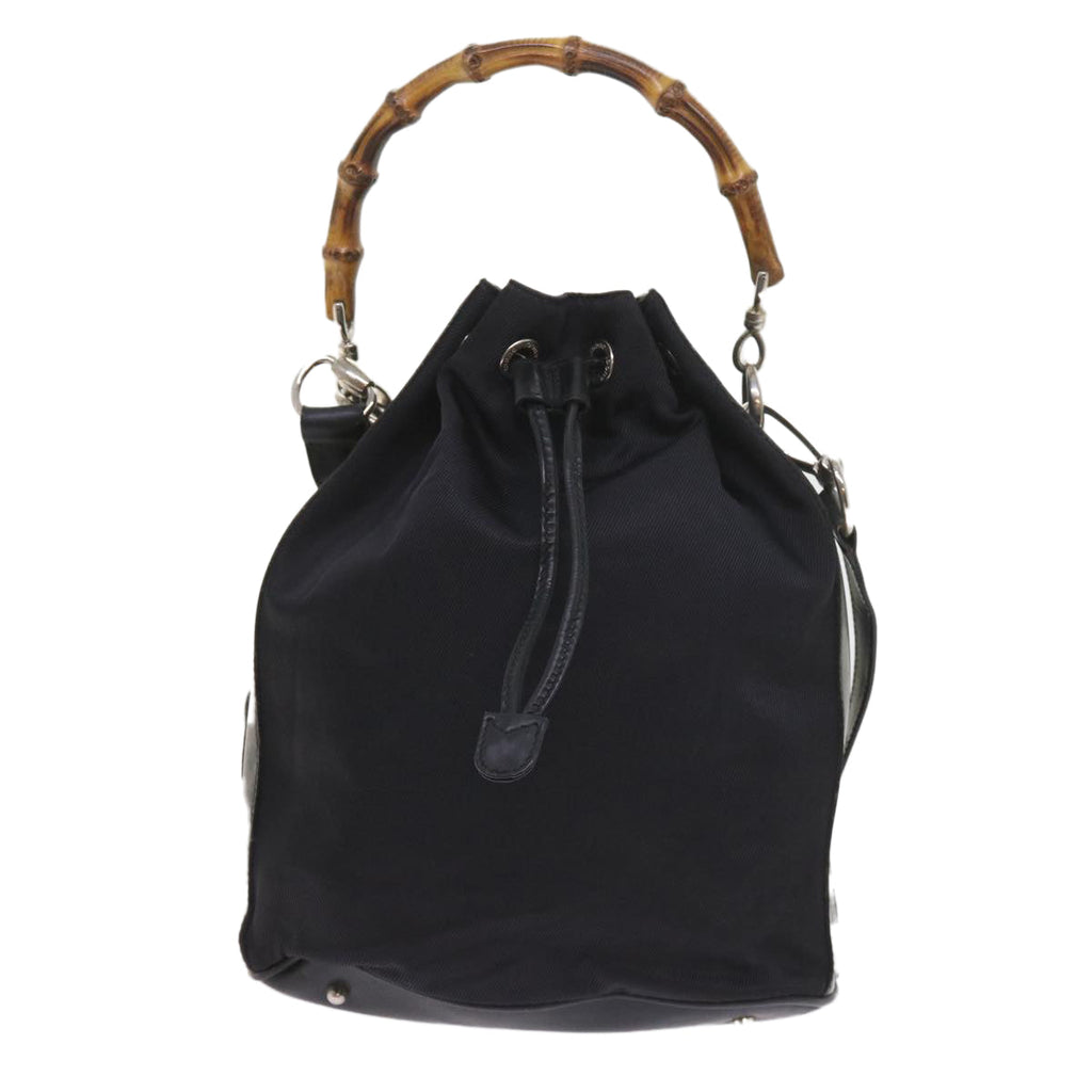 GUCCI Bamboo Shoulder Bag Nylon 2way Black bs9976
