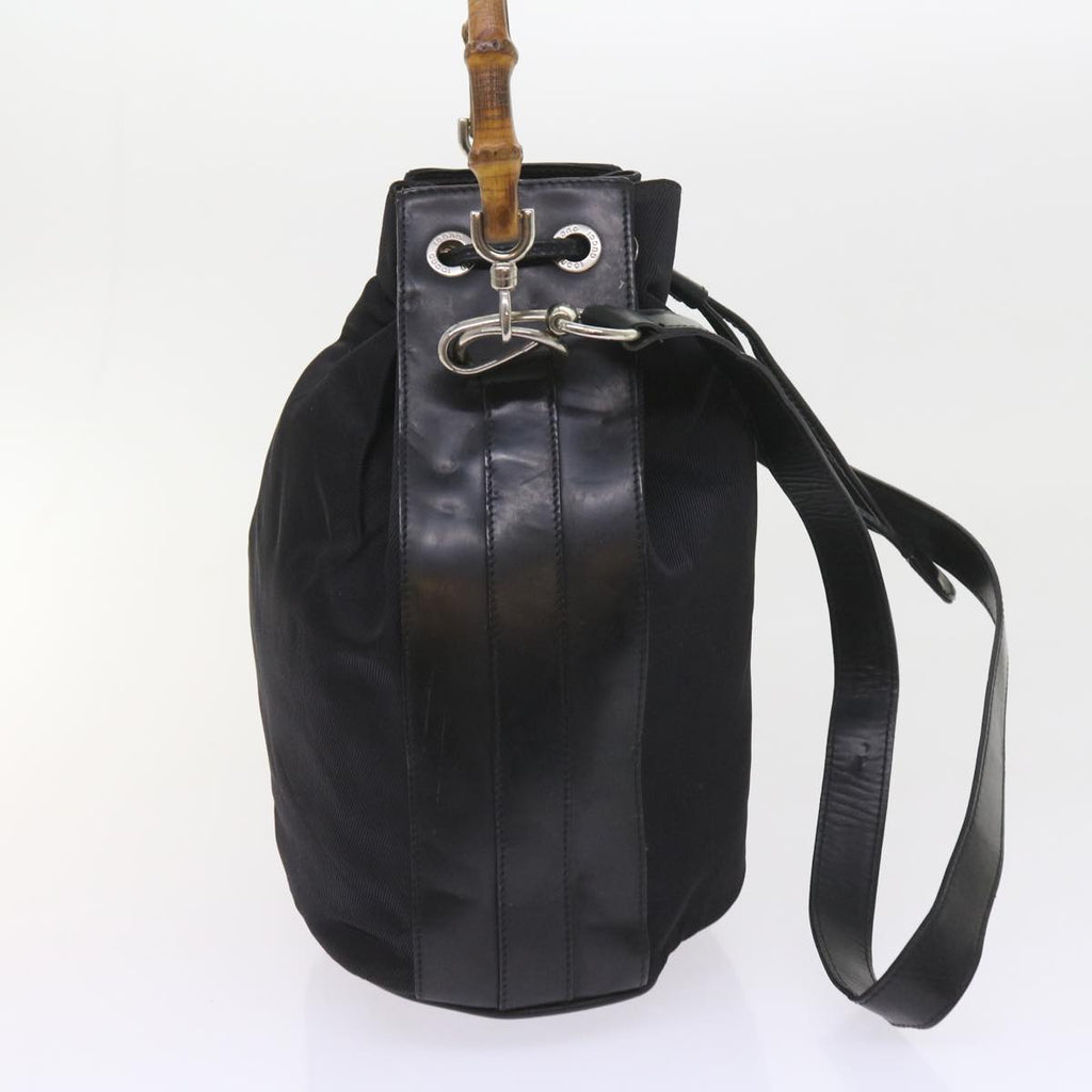 GUCCI Bamboo Shoulder Bag Nylon 2way Black bs9976