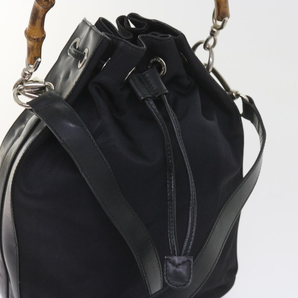 GUCCI Bamboo Shoulder Bag Nylon 2way Black bs9976