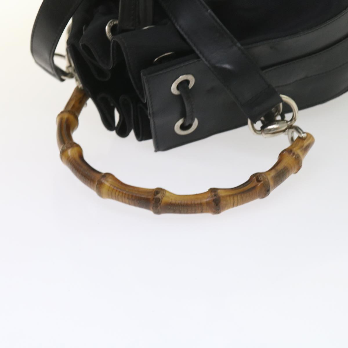GUCCI Bamboo Shoulder Bag Nylon 2way Black bs9976