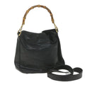 GUCCI Bamboo Shoulder Bag Leather 2way Black bs9978