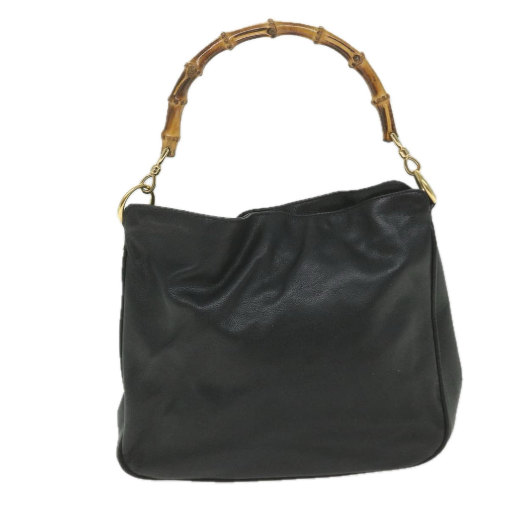 GUCCI Bamboo Shoulder Bag Leather 2way Black bs9978