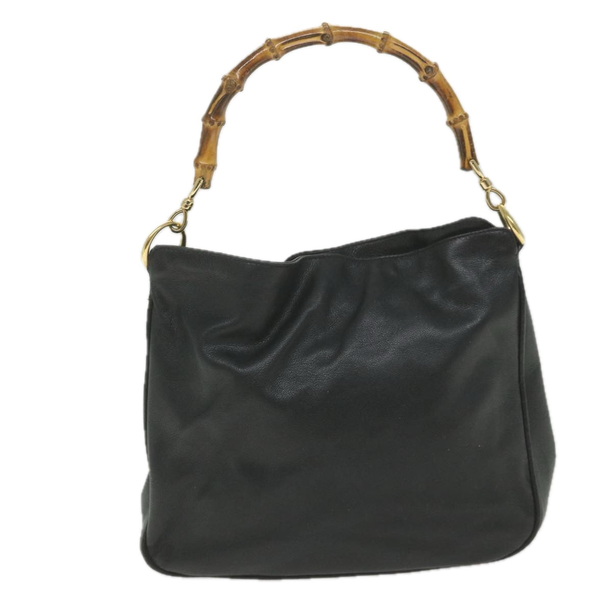GUCCI Bamboo Shoulder Bag Leather 2way Black bs9978
