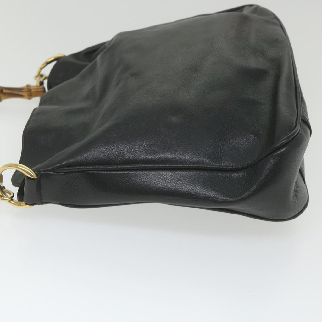 GUCCI Bamboo Shoulder Bag Leather 2way Black bs9978
