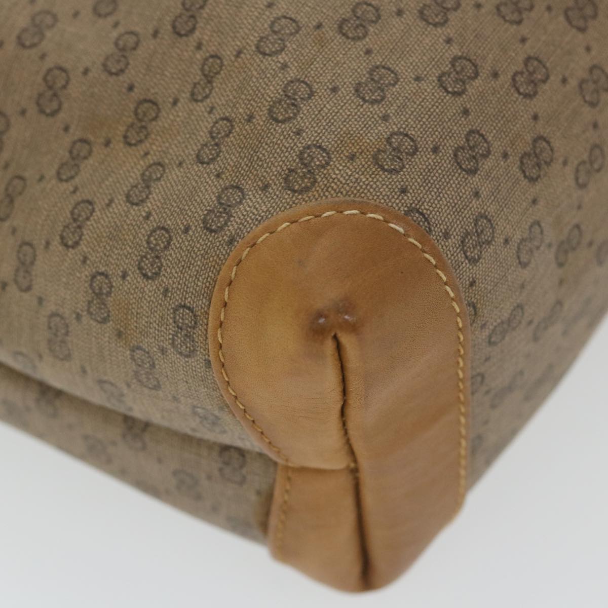 GUCCI Micro GG Canvas Clutch Bag PVC Leather Beige bs9979