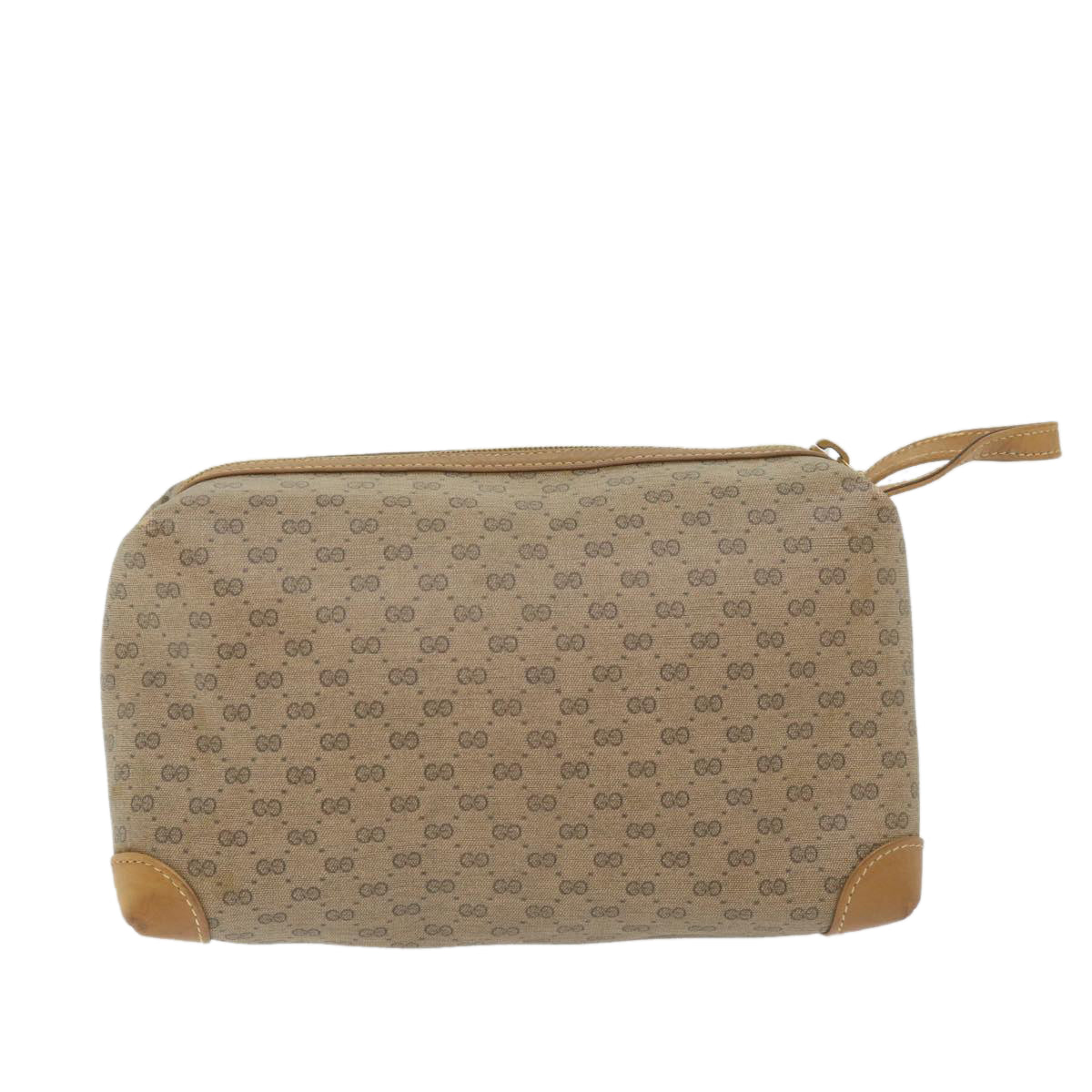GUCCI Micro GG Canvas Clutch Bag PVC Leather Beige bs9979