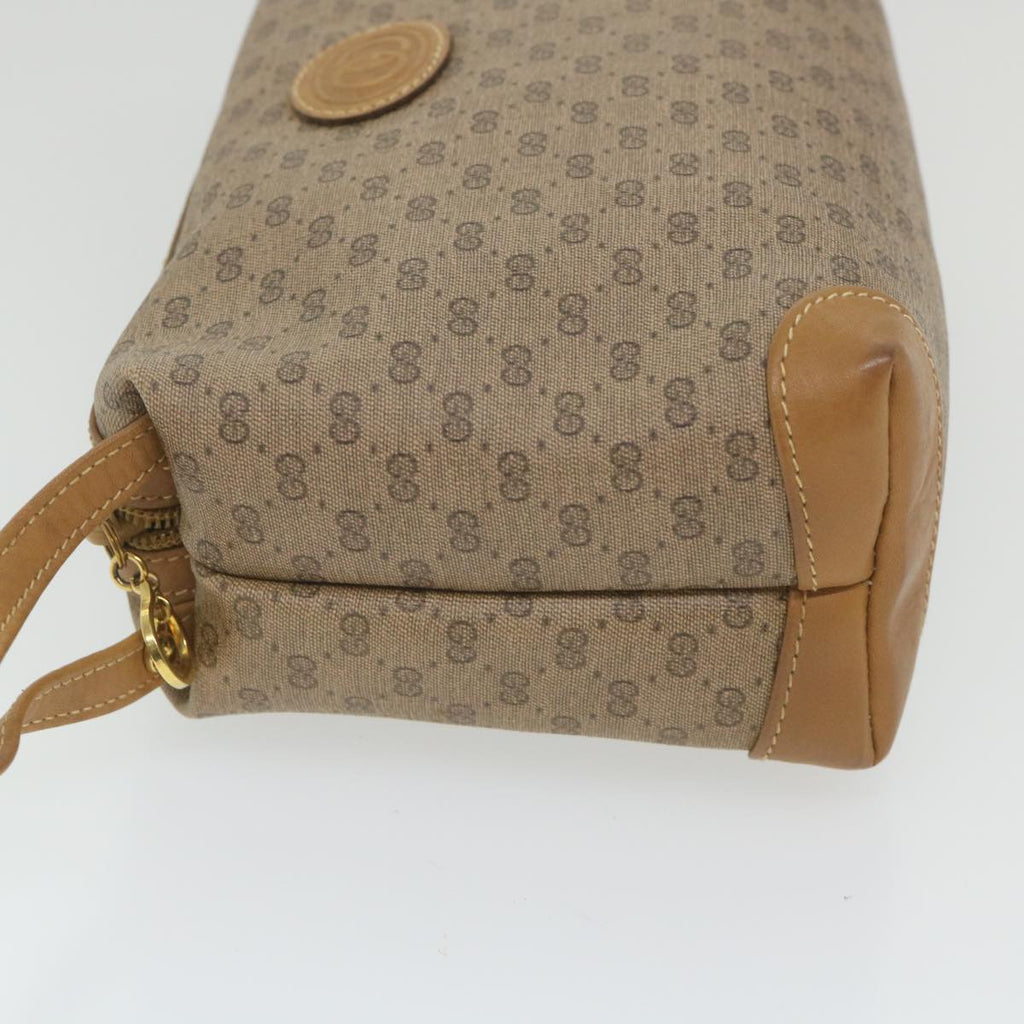 GUCCI Micro GG Canvas Clutch Bag PVC Leather Beige bs9979