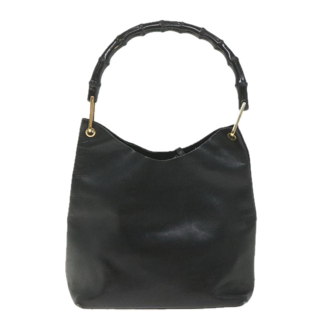 GUCCI Bamboo Shoulder Bag Leather Black 001 2058 1880 0 bs9981