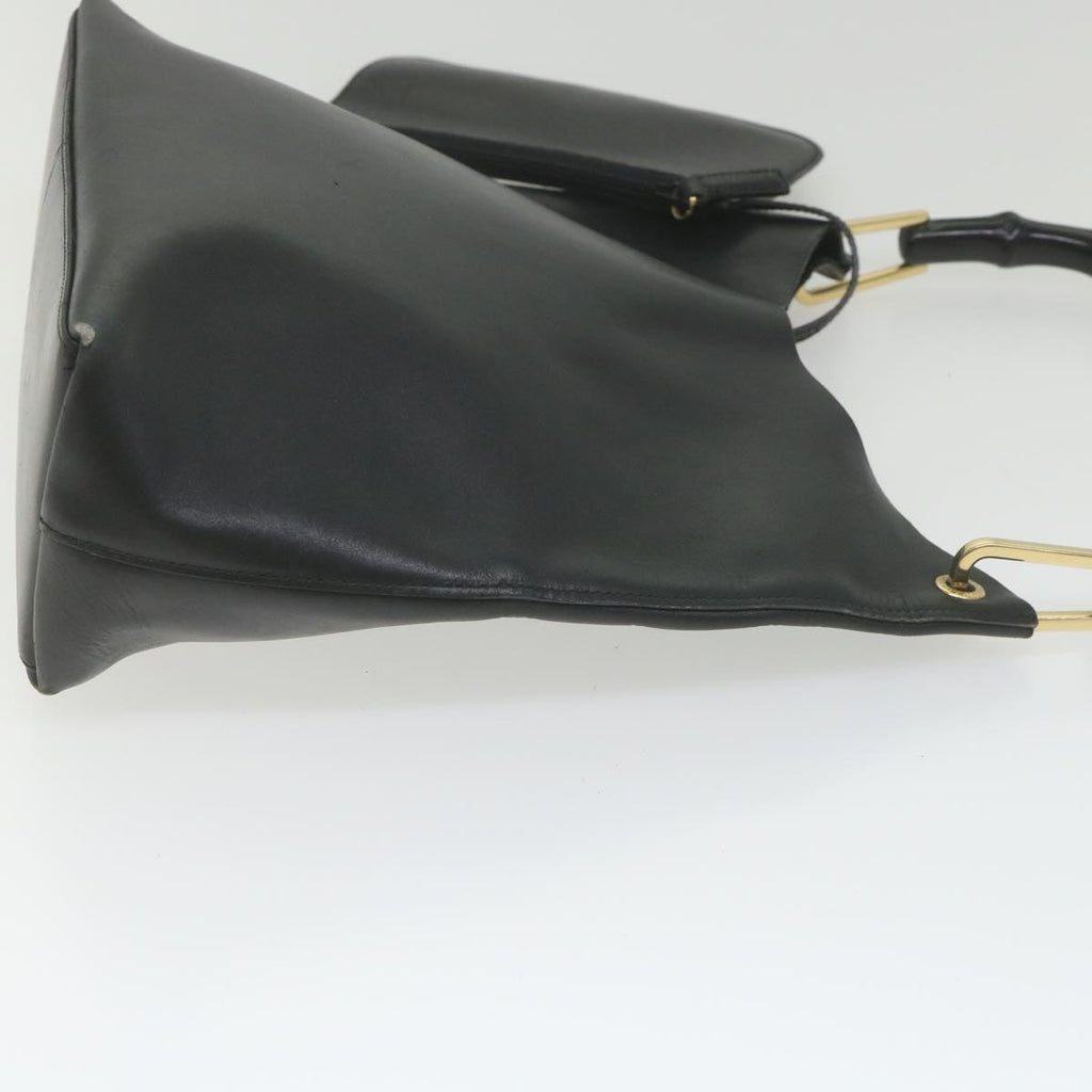 GUCCI Bamboo Shoulder Bag Leather Black 001 2058 1880 0 bs9981