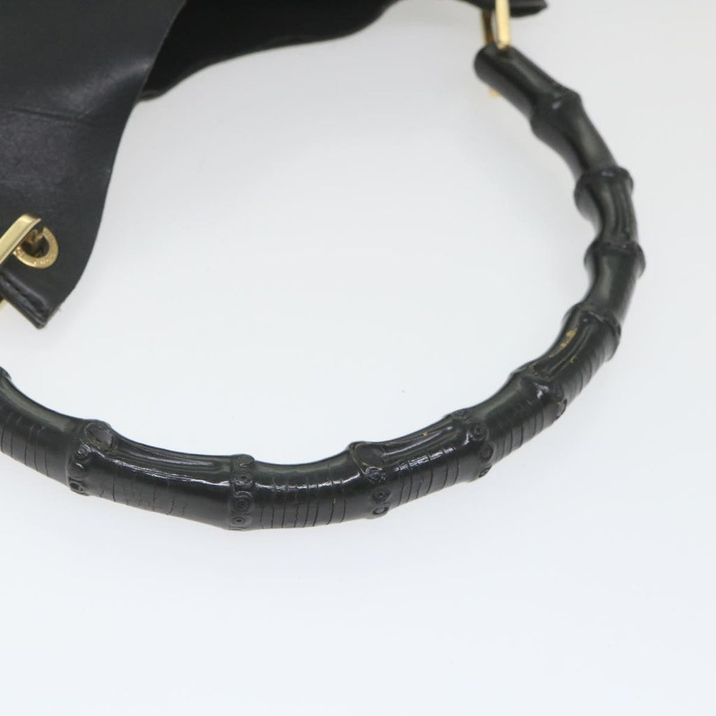 GUCCI Bamboo Shoulder Bag Leather Black 001 2058 1880 0 bs9981