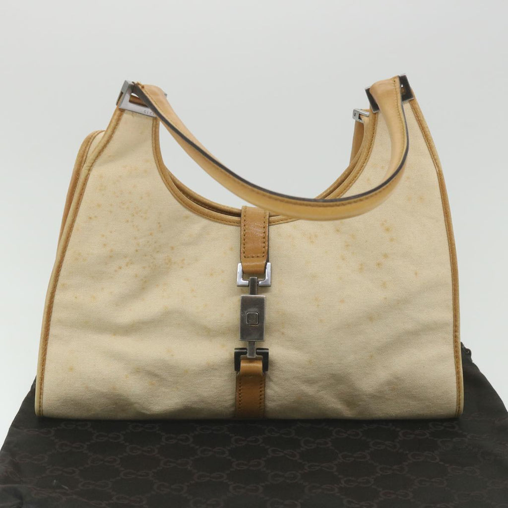 GUCCI Jackie Shoulder Bag Canvas Beige bs9990