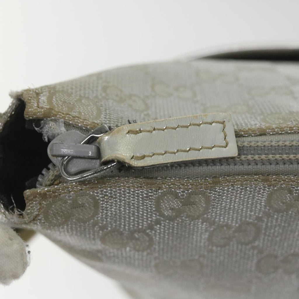 GUCCI GG Canvas Shoulder Bag Canvas Silver bs9991