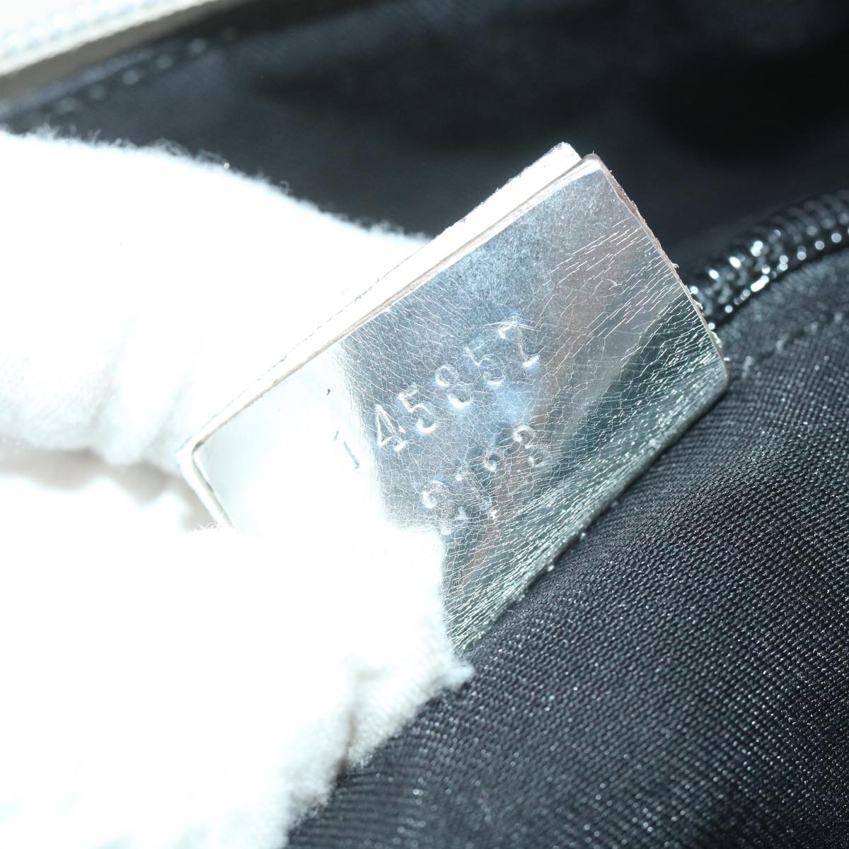 GUCCI GG Canvas Shoulder Bag Canvas Silver bs9991
