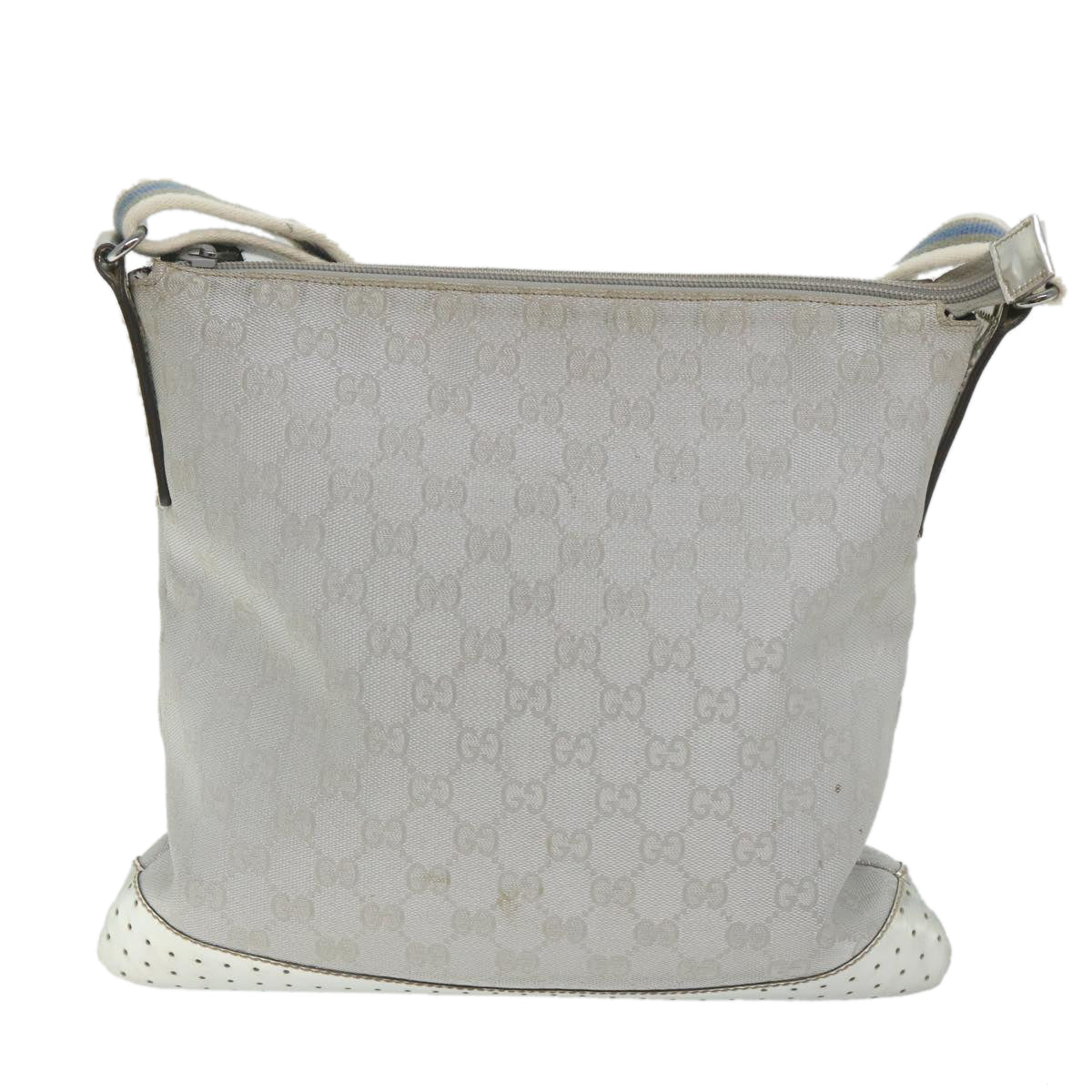 GUCCI GG Canvas Shoulder Bag Canvas Silver bs9991
