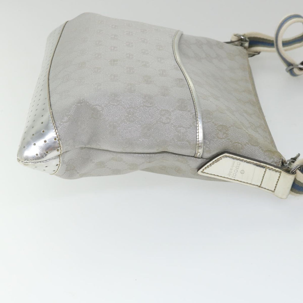GUCCI GG Canvas Shoulder Bag Canvas Silver bs9991
